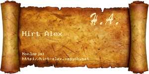 Hirt Alex névjegykártya