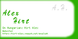 alex hirt business card